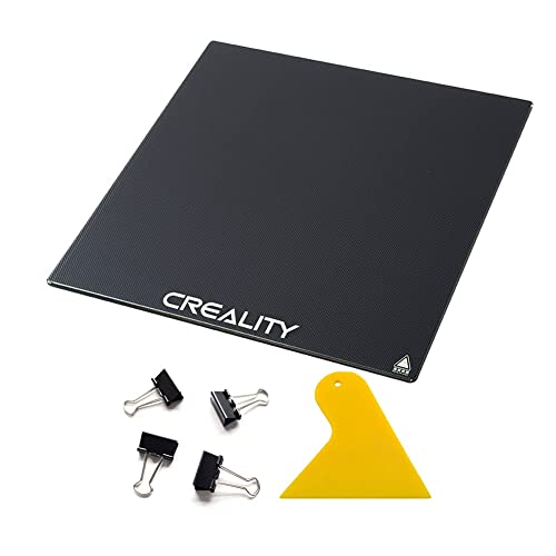 Official Creality Platform Tempered CR-X Glass Bed with 4 Binder Clips, Removal Tool, 310x320x4mm, CR-10S Pro V2 / CR-10S Pro/CR-10S / Ender 3 Max 3D Printer Upgraded Build Plate Printing Surface - size: 310x320x4mm (CR-10S)