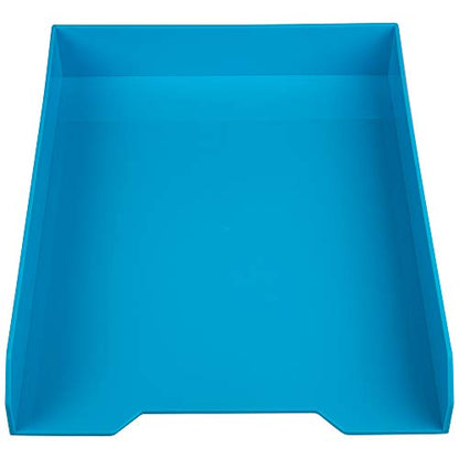 JAM PAPER Stackable Paper Trays - Blue - Desktop Document, Letter, & File Organizer Tray - Sold Individually - color: Blue, size: Pack of One (1) Tray