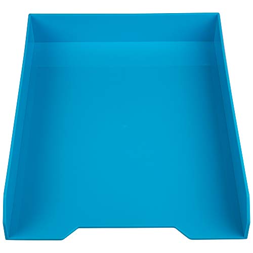 JAM PAPER Stackable Paper Trays - Blue - Desktop Document, Letter, & File Organizer Tray - 2/Pack - color: Blue, size: Pack of Two (2) Trays