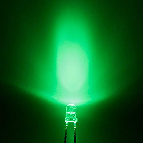 CHANZON 100 pcs 3mm Green LED Diode Lights (DC 2V 20mA) - color: D) Green, size: 3mm Round Top