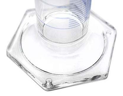 Graduated Cylinder, 2000mL - ASTM, Class A Tolerance ±6.00mL - Protective Collar, Hexagonal Base - Blue Graduations - Borosilicate 3.3 Glass - Eisco Labs - size: 2000mL