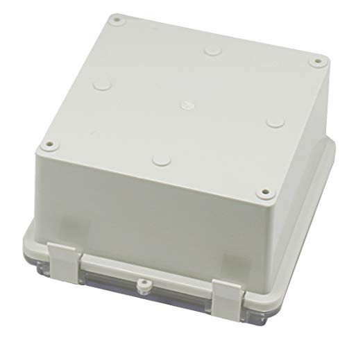 Zulkit 2pcs Junction Box ABS Plastic Dustproof Waterproof IP65 Electrical Boxes Hinged Shell Outdoor Universal Project Enclosure Clear Cover with 2 Cable Glands 5.9 x 5.9 x 3.5 inch (150x150x90 mm) - size: 5.9" x 5.9" x 3.5"(2pcs)