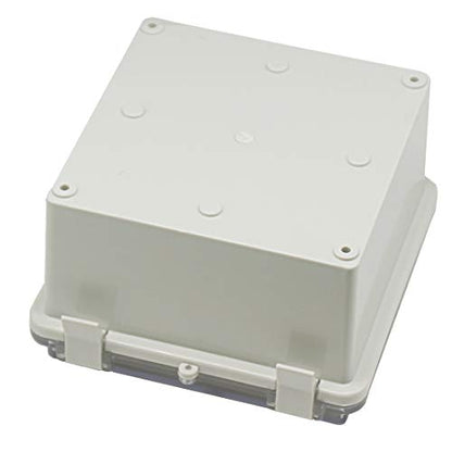 Zulkit 2pcs Junction Box ABS Plastic Dustproof Waterproof IP65 Electrical Boxes Hinged Shell Outdoor Universal Project Enclosure Clear Cover with 2 Cable Glands 5.9 x 5.9 x 3.5 inch (150x150x90 mm) - size: 5.9" x 5.9" x 3.5"(2pcs)
