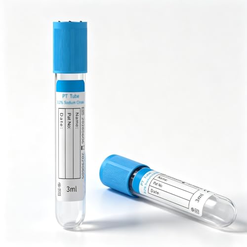 100 Pcs 3ml Plastic Tubes with Blue Caps for Laboratory Use - color: Blue-3ml-100