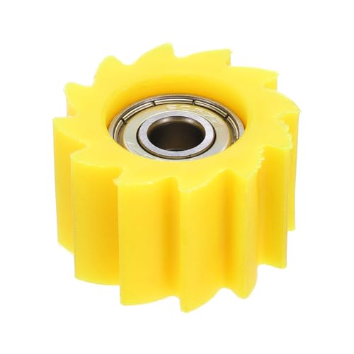 PATIKIL 8mm Serrated Shaped Roller Pulley Tensioner Chain Roller Yellow - color: Yellow