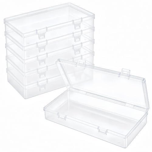 LJY 6 Clear Plastic Boxes, 6.1 x 3.4 x 1.2 in for Buttons - color: Clear, size: 6.1×3.3×1.2 in