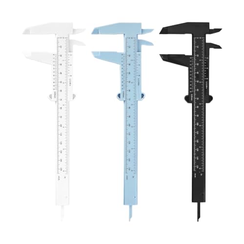 3PCS Black Blue White Plastic Vernier Caliper Mini Measuring Tool - color: Black Blue White