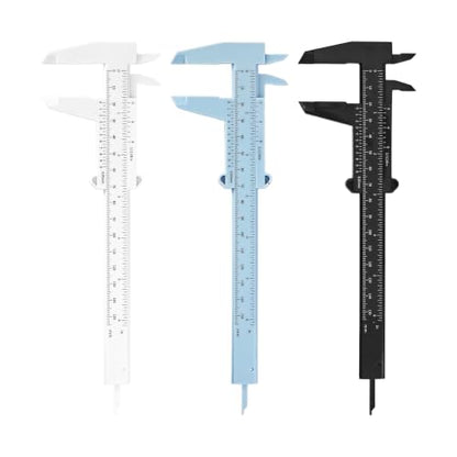 3PCS Black Blue White Plastic Vernier Caliper Mini Measuring Tool - color: Black Blue White
