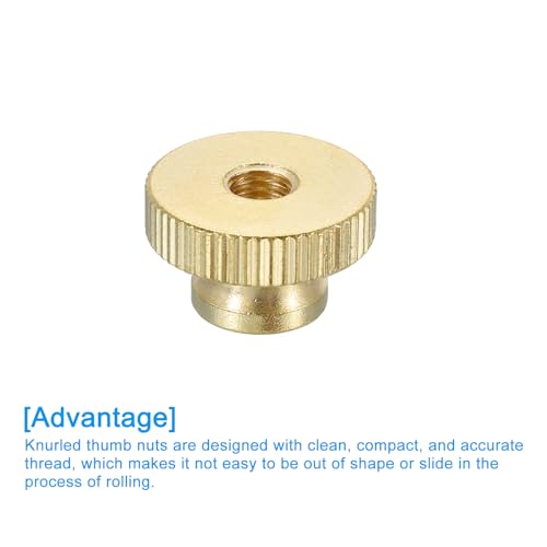 uxcell Knurled Thumb Nuts, 3Pcs M6 x D20mm x H12mm Brass High Head Through Hole with Collar High Head Through Hole Round Knobs Fasteners for 3D Printer Parts, Machine Tools - size: M6 x D20mm x H12mm