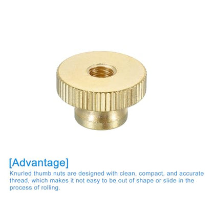uxcell Knurled Thumb Nuts, 3Pcs M6 x D20mm x H12mm Brass High Head Through Hole with Collar High Head Through Hole Round Knobs Fasteners for 3D Printer Parts, Machine Tools - size: M6 x D20mm x H12mm