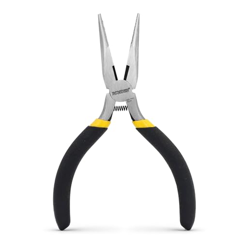 BOOSDEN 5 Inch Small Needle Nose Pliers Mini Jewelry Plier Spring Loaded - size: 5" (1 Pack)