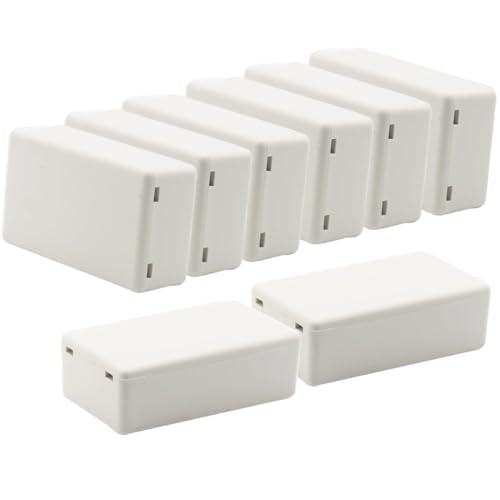 Zulkit 8Pcs Project Boxes ABS Plastic Electrical Project Power Case Small Junction Box White 2.83 x 1.65 x 0.91 inch (72 x 42 x 23 mm) - color: 8 PCS, size: 2.83" x 1.65" x 0.91"