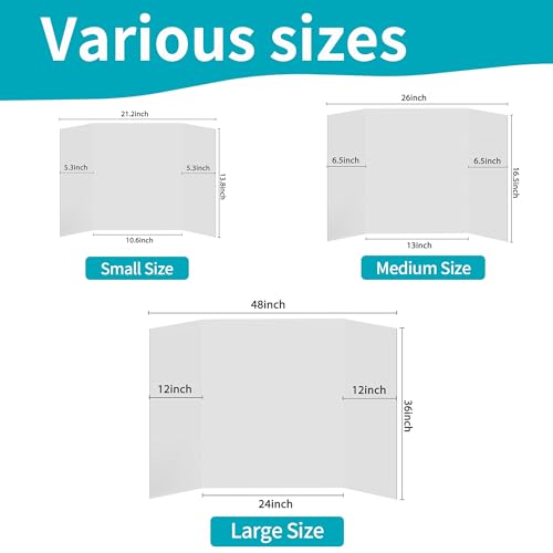 Rsgift Trifold Poster Board 48x36 Inch 4 Pack Corrugated Presentation Board - size: 48x36 inches