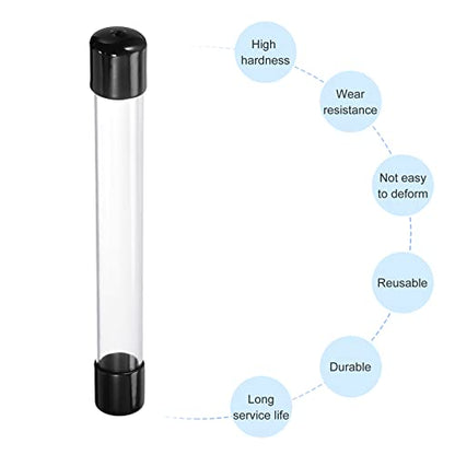 PATIKIL Clear Rigid Tube Round Plastic Tubing 305mm/ 12 ‘’ Length, 33 Set - color: Black,clear, size: 0.83"x1"