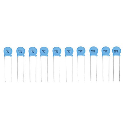Ceramic Capacitor Set, 0.1uF 100nF 1000V High Voltage Disc Chip, 50 Pieces, Blue