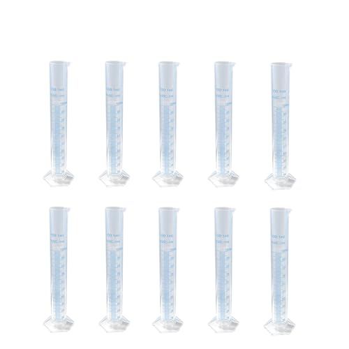 Geesatis 10 Pcs Plastic Graduated Measuring Cylinder 100ml, Lab Supplies - size: 100ml, style: 10Pcs