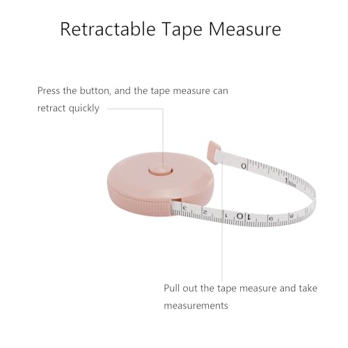 JEPELUS 10Pcs Tape Measure Body Measuring Tape Retractable with Keychains