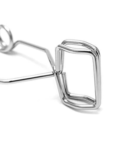 QWORK Lab Test Tube Clamp, 10 Pcs Chrome-Plated Spring Test Tube Clip with Finger Grip, 14.5cm(5-11/16in) Experiment Testing Holder Tool