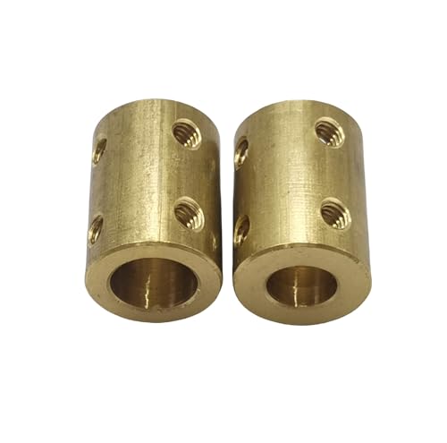 5pcs 8mm to 10mm Bore Rigid Coupling Set Screws,Brass Motor Shaft Coupling Coupler Connector with Screws and Wrench for 3D Printer DIY Encoder Car Model Shaft RC Robot - size: 8mm to 10mm