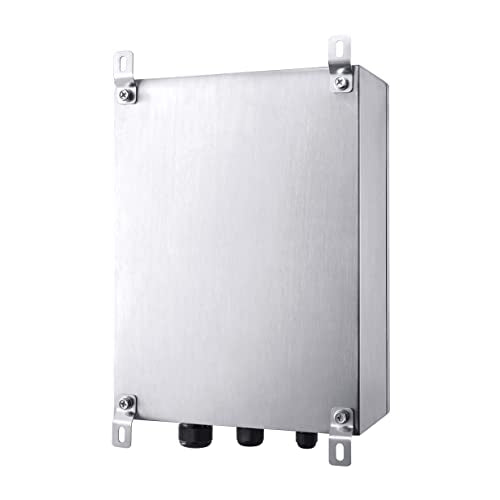 IP65 Weatherproof Stainless Steel Box Wall-Mounted Electronic Equipment Enclosure Box with Mounting Plate and Wall Bracket (16'' x 12'' x 6'')… - size: 16" x 12" x 6"