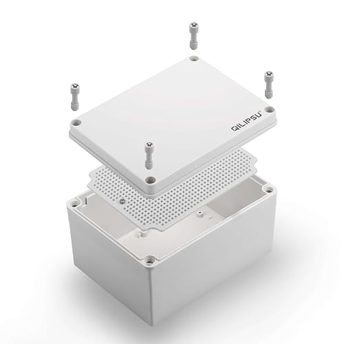 QILIPSU Outdoor Junction Box IP67 Waterproof Project Box ABS Plastic Weatherproof Electrical Enclosure Gray Cover (7.9"x5.9"x5.1") - color: Grey Cover, size: 7.9"x5.9"x5.1"
