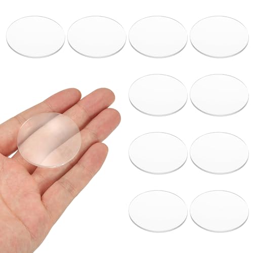 PATIKIL 10 Pack Biconvex Lens, 41mm Dia. 180mm Focal Length Optical Lenses Magnifier Paperweight Acrylic Double Convex for DIY Office Desk Home Science Experiment Telescope - size: 41mm Dia. x 180mm Focal Length