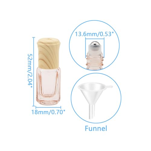 3mL Glass Roller Bottles for Essential Oils, Roller Ball Applicator - color: Orange