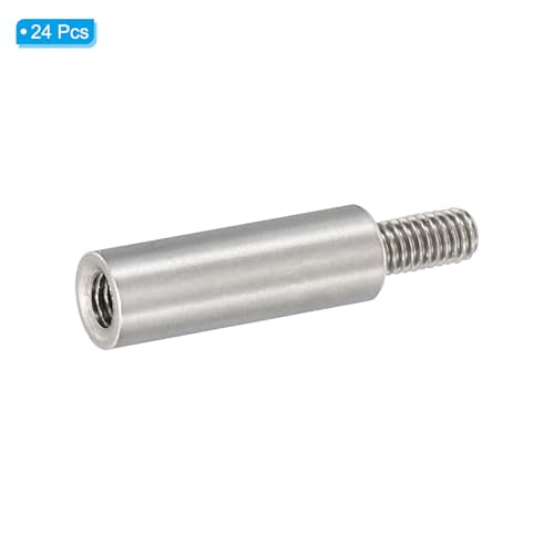 PATIKIL 24pcs M3 Standoffs, M3 15+6mm Spacer Standoffs Steel Threaded Standoffs Screws Kit 3mm ID 5mm OD Metric Male Female Thread Adapters for Circuit Board PCB RC Drones Motherboard - size: 15+6mm L