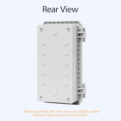 LeMotech Electrical Box, IP67 Waterproof Hinged Clear Cover Stainless Steel Latch Junction Box, ABS Plastic Electrical Enclosure with Mounting Plate,Wall Brackets, Cable Glands,8.2"x4.2"x2.9",Grey - color: Clear Cover, size: 8.2"x4.2"x2.9"