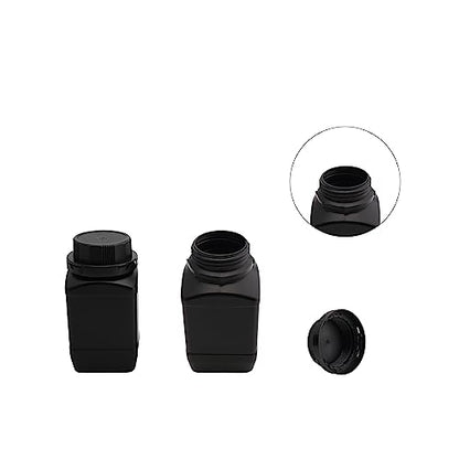 Othmro 2Pcs Plastic Bottles Lab Chemical Reagent Containers 500ml/17oz Wide Mouth Square Sample Storage Sealing Bottles Black with Anti-theft Cap for Food Store - color: 2Pcs 16oz
