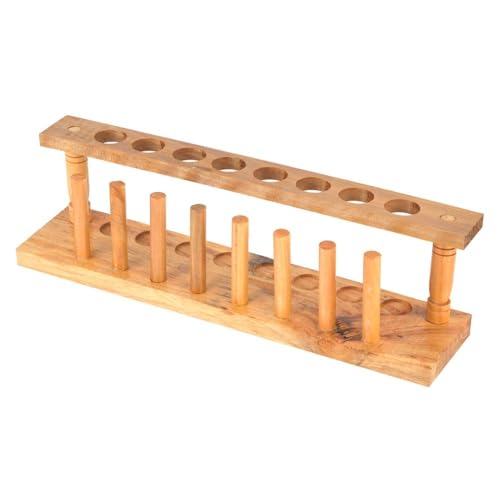 Wooden Test Tube Rack 6/8/10 Hole - Laboratory Tube Holder for Experiments, Durable Wood Stand with Alkali Resistance(8 Hole) - size: 8 Hole