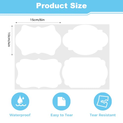 4 Shapes Labels for Storage Bins, 160 Pcs 6×4 in Storage Bin Labels, White - color: White
