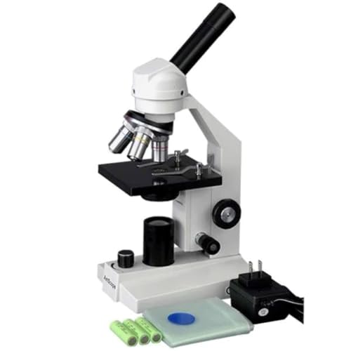 AmScope M200-LED Cordless Monocular Compound Microscope, WF10x Eyepiece