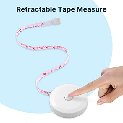 Tape Measure, 5 Pack Measuring Tape for Body Measurements Weight Loss, Retractable Sewing Fabric Cloth Tailor Waist Soft Small Pink Tape Measure Body Measuring Tape, 150cm/60inch - size: 60in