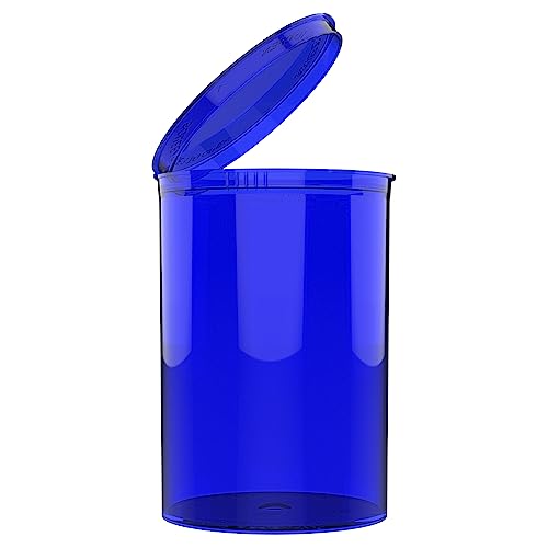 Dragon Chewer 160 Dram CR Plastic Packaging Pop Top Containers - Child Resistant Travel Holder Vial Bottles - 33 qty (Translucent Blue) - color: Translucent Blue