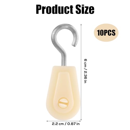 10pcs Mini Plastic Pulley Wheel, Lightweight Nylon Small Pulley Wire Rope Pulley Set Nylon Clothesline Pulley Kit for DIY Home School Cranes Pulley Frame Project