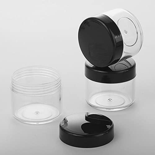 100 Count Refillable Cosmetic Containers with Lids 20 Grams Black Makeup Sample Jars for Beauty Products - Black - color: Black, size: 20g (100 Count)