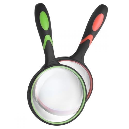 SenseYo 10X Handheld Magnifying Glass 9 Inch Large Reading Magnifier with Scratch Resistant Glass Lens for Kids Seniors Hobby Nature Exploration Scientific Activities (Green) - color: Green 1pcs