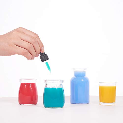 PH PandaHall Set of 12, Glass Eye Droppers for Essential Oil 10ml (1/3 Ounce) Pressure Rotating Cover Oil Droppers Pipettes Roller Tops for 10ml Essential Oil Bottles - color: Fit for 10ml Bottle