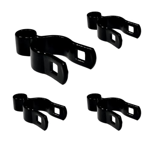 Chain Link Fence Gate Post Hinge Set, 1-5/8 inch OD Pipe, Female Hinge with Bolts and Nuts, 4-Pack (Black, 1-5/8") Powder Coated - color: Black, size: 1-5/8 Inch