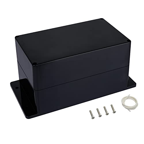 Junction Box IP65 Waterproof Dustproof ABS Plastic Universal Electric Project Enclosure with Fixed Ear Black 7.9x4.7x4.4 inch (1pc) - size: 7.9"x4.7"x4.4"(1 pack)