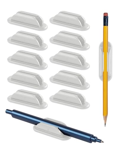 Tiizze Silicone Adhesive Pencil Holders for Classroom & Desk, 10 Pack White - color: White