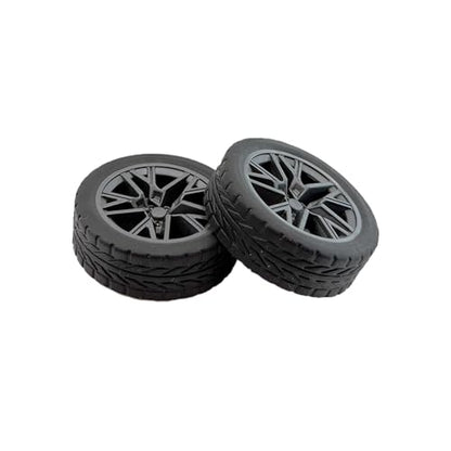 10PCS Toy Wheel Model Car Wheel with 5PCS Round Rod Shaft Axles for DIY Model Toy RC Car Truck Robot Building Project (2x36mm) - style: 2x36mm