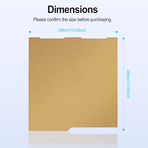 256x268mm PEI+PEI Double Side Build Plate for Anycubic Kobra 3 V2/Kobra 3/Combo/ACE Pro, 3D Printer Parts Textured PEI Spring Steel Plate Print Bed for Anycubic 3D Printers - size: 256x268mm