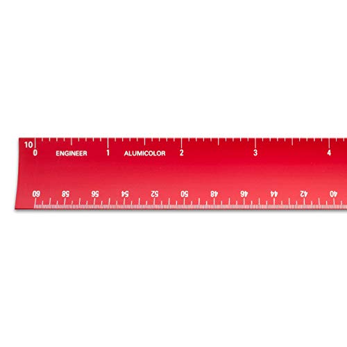 Alumicolor 12-inch Aluminum Engineer Hollow Scale for School, Office, Art and Drafting, 12IN, Red - color: Red, size: 12IN, style: Engineer