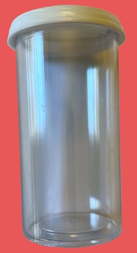 5 Dram clear polystyrene snap cap storage vial with attached white cap