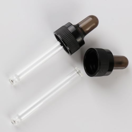 4-Pack 1/2 oz (15ml) Glass Dropper Top for Essential Oil Bottles (18-415 Neck) - Round Tip, Made in Taiwan with SILASTIC™ RBL-9200-50 Silicone for Chemical Stability & Essential Oil Resistance - style: 1/2 oz (15ml) Round Tip
