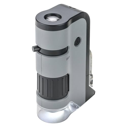 Carson MicroFlip 100x-250x, LED UV Pocket Microscope with Smartphone Clip, STEM Education (MP-250) - style: Single Pack
