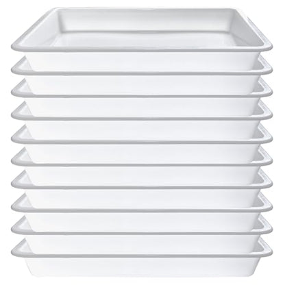 10PCS Plastic Art Trays,White Activity Tray,Crafts Organizer Tray,Serving Tray for Home,School,Kids,DIY Projects,Painting,Beads