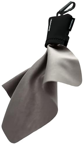 SPUDZ Ultra Microfiber Lens Cleaner with Closeable Bottom – Clip-On Pouch, Washable – for Binoculars, Scopes, Glasses, Screens | Ultra Black, 6 x 6 Inch - color: Black, size: 6 x 6 Inch